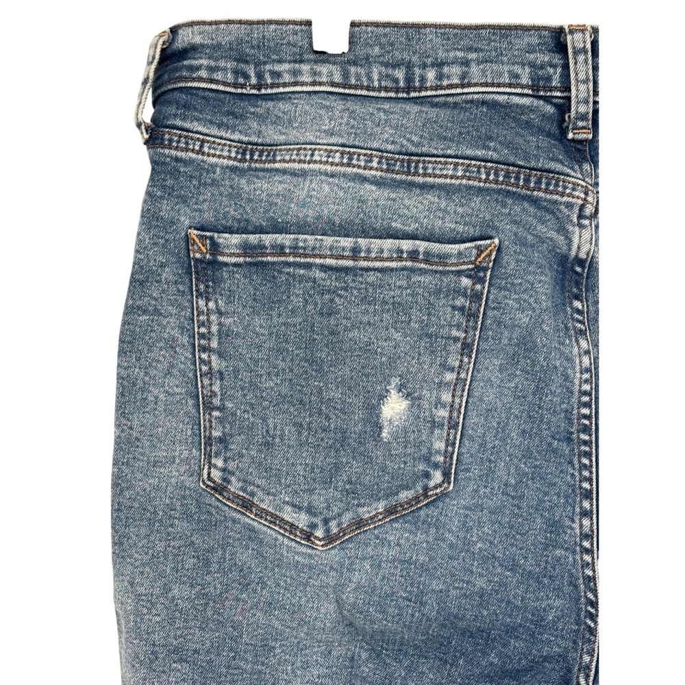 a.n.a High-Rise Straight Jeans Blue Distressed Raw Hem Size 18 - Picture 4 of 9